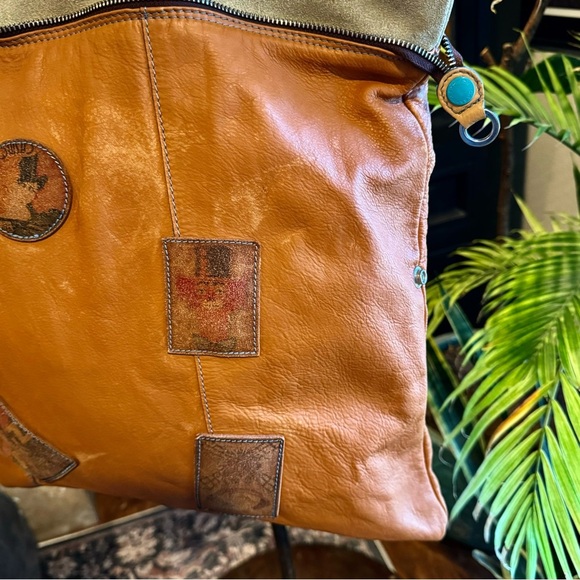 Gabs Cognac Music Hall Art Nouveau patchwork Butter Leather made in Italy - Picture 8 of 16